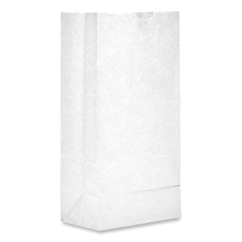Image of Ross & Wallace Paper Products 120310500PK/BL Grocery Paper Bags, 10# Size, 35# Basis Weight, 7" x 4.38" x 13.75", White, 500/Bundle