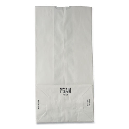 Image of Ross & Wallace Paper Products 120310500PK/BL Grocery Paper Bags, 10# Size, 35# Basis Weight, 7" x 4.38" x 13.75", White, 500/Bundle