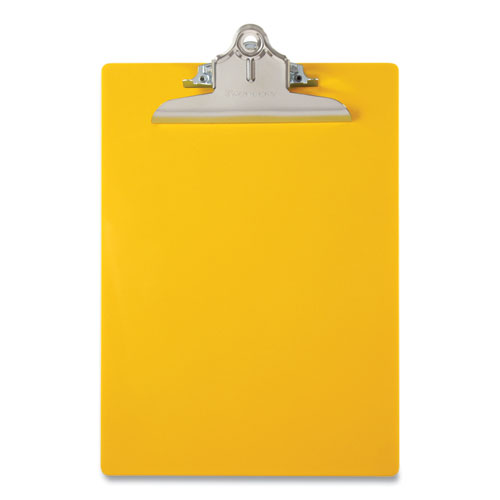 Image of Saunders 21605 Recycled Plastic Clipboard with Ruler Edge, 1" Clip Capacity, Holds 8.5 x 11 Sheets, Yellow