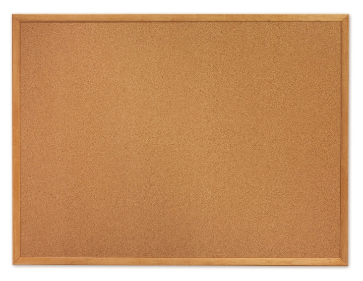 Quartet/Skilcraft Natural Cork Bulletin Board, Oak Frame, 72" x 48"