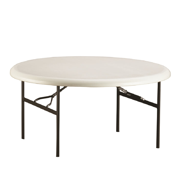 Image of SKILCRAFT® Folding Table, Round, 29" H x 60" D, 600 lb weight capacity, Platinum Gray