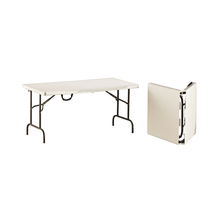 Image of SKILCRAFT® Bi-Fold Folding Table, 250 lb Weight Capacity, 60" W x 29" H x 30" D, Platinum Gray
