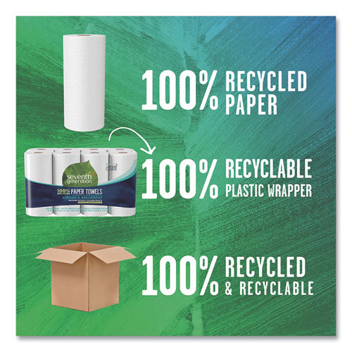 Image of Seventh Generation® SEV 13739 100% Recycled Paper Kitchen Towel Rolls, 2-Ply, 11 x 5.4, 156 Sheets/Roll, 8 Rolls/Pack