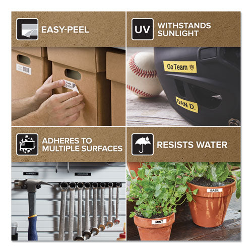 Image of DYMO® 2025517 D1 Standard Labels, 0.5" x 23 ft, Black Print on White Tape, 6/Pack