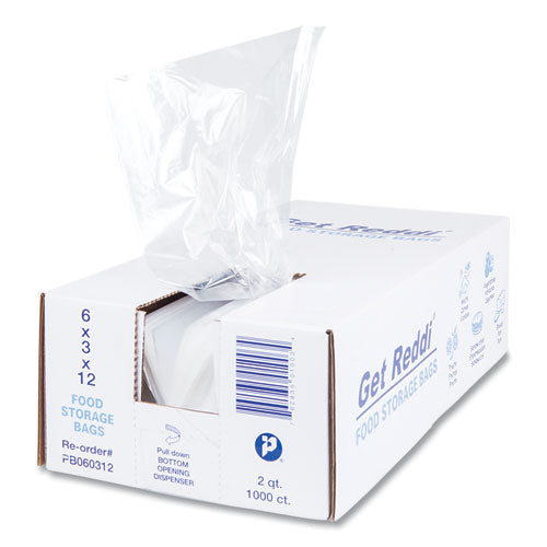 Image of Inteplast Group PB060312 Food Bags, 64 oz, 6" x 3" x 12", Clear, 1,000/Carton
