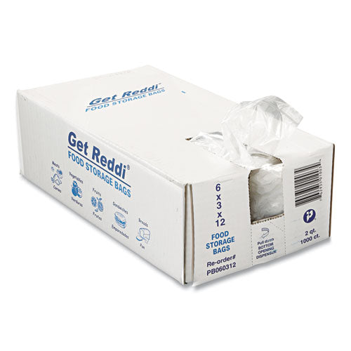 Image of Inteplast Group PB060312 Food Bags, 64 oz, 6" x 3" x 12", Clear, 1,000/Carton