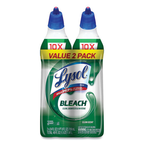 Image of LYSOL® Brand 19200-96085 Disinfectant Toilet Bowl Cleaner With Bleach, 24 Oz, 2/pack