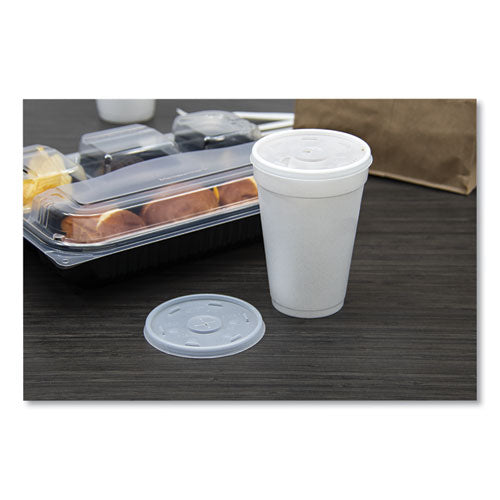 Image of Dart® 16SL Plastic Lids, Straw-Slot Lid, Fits 12 oz to 24 oz Hot/Cold Foam Cups, Translucent, 100/Pack, 10 Packs/Carton