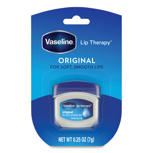Image of Vaseline® 20677CT Lip Therapy, Original Flavor, 0.25 oz Plastic Flip-Top Container, 32/Carton