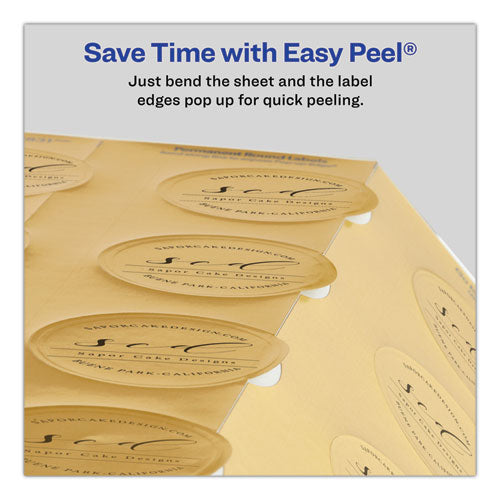 Image of Avery® 22831 Round Labels, Inkjet Printers, 2" dia, Gold, 12/Sheet, 8 Sheets/Pack