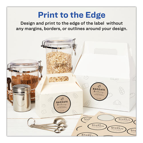 Image of Avery® 22808 Round Brown Kraft Print-To-The-Edge Labels, 2.5" Dia, 225/pk