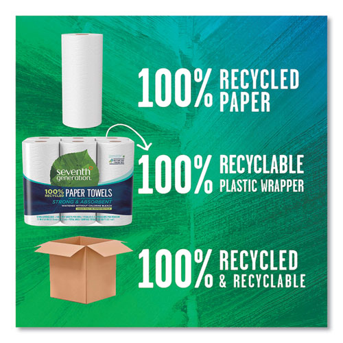 Image of Seventh Generation® SEV 13731 100% Recycled Paper Kitchen Towel Rolls, 2-Ply, 11 x 5.4, 140 Sheets/Roll, 6 Rolls/Pack, 4 Packs/Carton