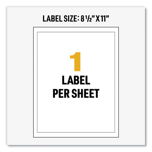 Image of Avery® 60501 Ultraduty Ghs Chemical Waterproof And Uv Resistant Labels, 8.5 X 11, White, 50/box