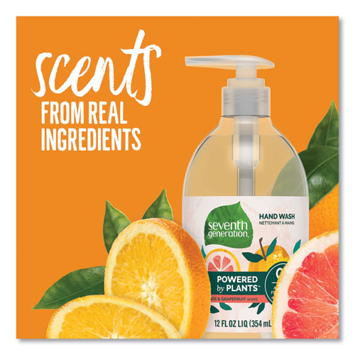 Image of Seventh Generation® SEV 22925CT Natural Hand Wash, Mandarin Orange and Grapefruit Scent, 12 oz, 8/Carton