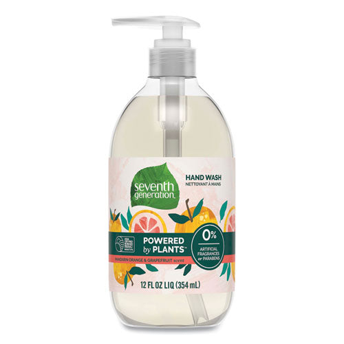 Image of Seventh Generation® SEV 22925CT Natural Hand Wash, Mandarin Orange and Grapefruit Scent, 12 oz, 8/Carton