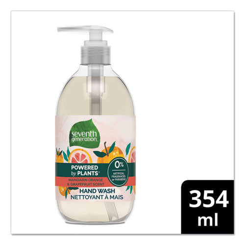 Image of Seventh Generation® SEV 22925CT Natural Hand Wash, Mandarin Orange and Grapefruit Scent, 12 oz, 8/Carton