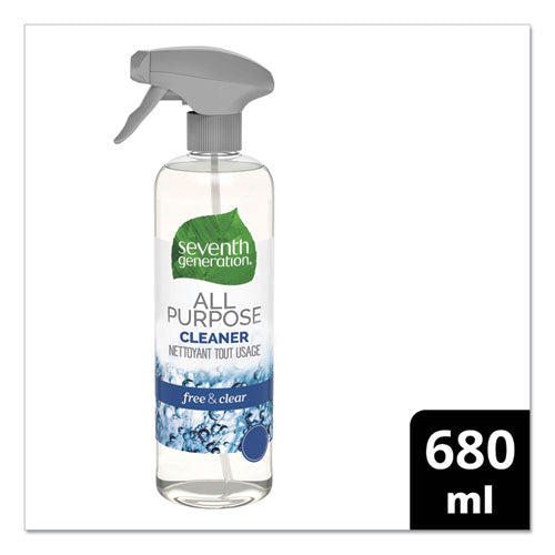Image of Seventh Generation® 44713EA Natural All-Purpose Cleaner, Free And Clear/unscented, 23 Oz Trigger Spray Bottle