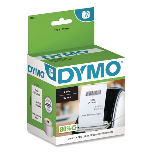 Image of DYMO® 30270 Labelwriter Continuous-Roll Receipt Paper, 2.25" X 300 Ft, White