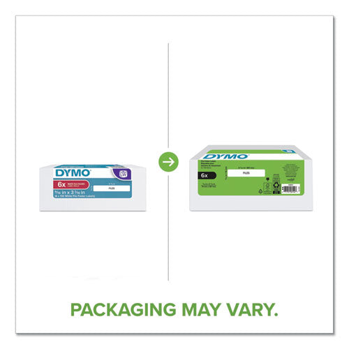Image of DYMO® 2050812 LW 1-Up File Folder, 0.56" x 3.43", White, 130 Labels/Roll, 6 Rolls/Pack