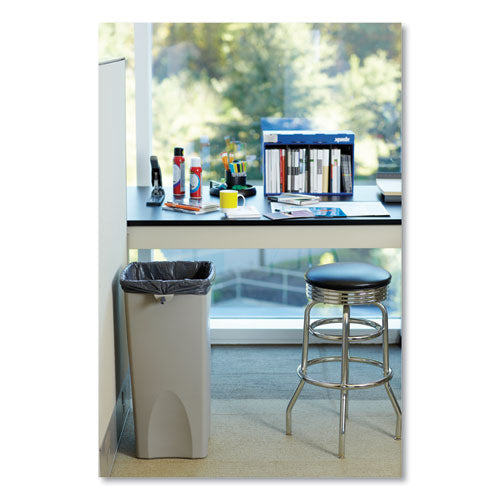 Image of Rubbermaid® Commercial FG356988BEIG Untouchable Square Waste Receptacle, 23 gal, Plastic, Beige