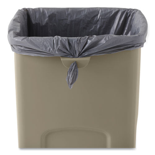 Image of Rubbermaid® Commercial FG356988BEIG Untouchable Square Waste Receptacle, 23 gal, Plastic, Beige