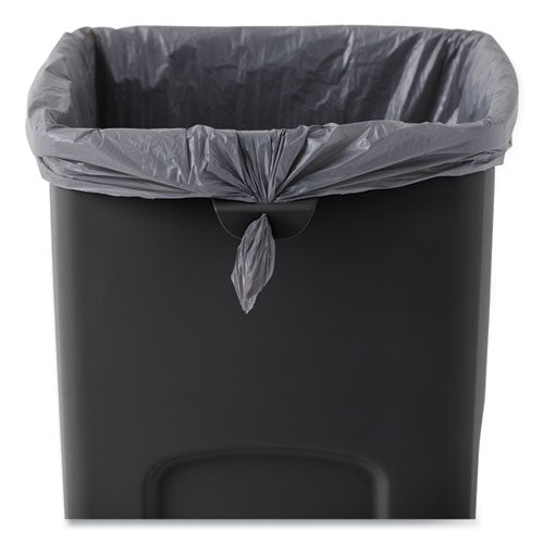 Image of Rubbermaid® Commercial FG356988BLA Untouchable Square Waste Receptacle, 23 gal, Plastic, Black