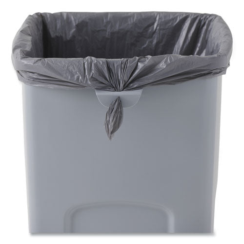 Image of Rubbermaid® Commercial FG356988GRAY Untouchable Square Waste Receptacle, 23 gal, Plastic, Gray