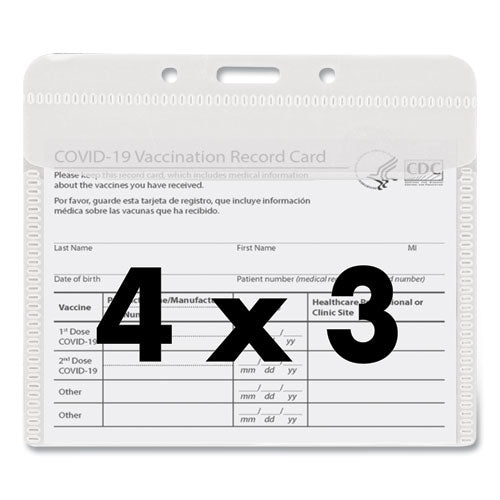 Image of Advantus 75603 PVC-Free Badge Holders, Horizontal, Clear 4.5" x 4" Holder, 4.13" x 3.25" Insert, 50/Pack