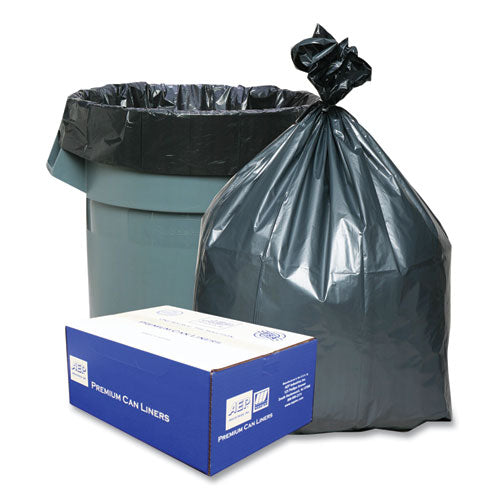 Image of Platinum Plus® 1507271 Can Liners, 60 gal, 1.55 mil, 39" x 56", Gray, 10 Bags/Roll, 5 Rolls/Carton