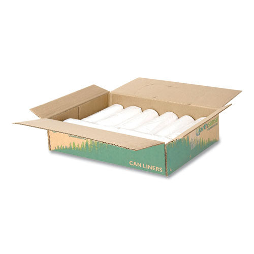 Image of Earthsense® Commercial 1507072 Linear-Low-Density Recycled Tall Kitchen Bags, Open-Face, 13 gal, 24" x 33", White, 15 Bags/Roll, 10 Rolls/Box