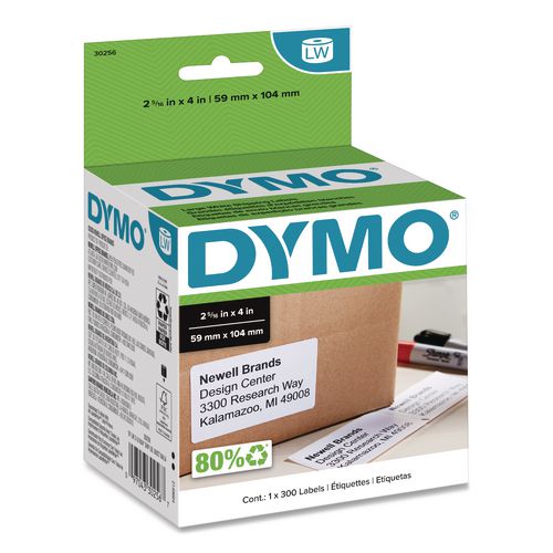 Image of DYMO® 30256 Labelwriter Shipping Labels, 2.31" X 4", White, 300 Labels/roll