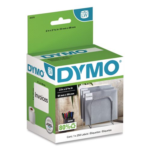 Image of DYMO® 30370 Labelwriter Multipurpose Labels, 2" X 2.31", White, 250 Labels/roll