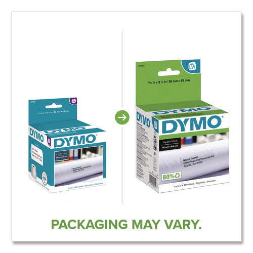 Image of DYMO® 30321 Labelwriter Address Labels, 1.4" X 3.5", White, 260 Labels/roll, 2 Rolls/pack