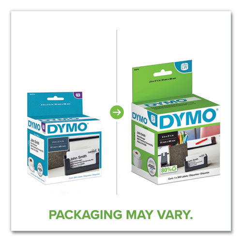 Image of DYMO® 30374 Labelwriter Business/appointment Cards, 2" X 3.5", White, 300 Labels/roll
