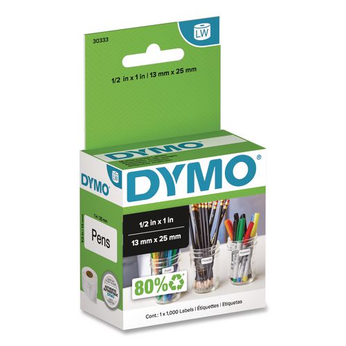 Image of DYMO® 30333 Labelwriter Multipurpose Labels, 0.5" X 1", White, 1000 Labels/roll