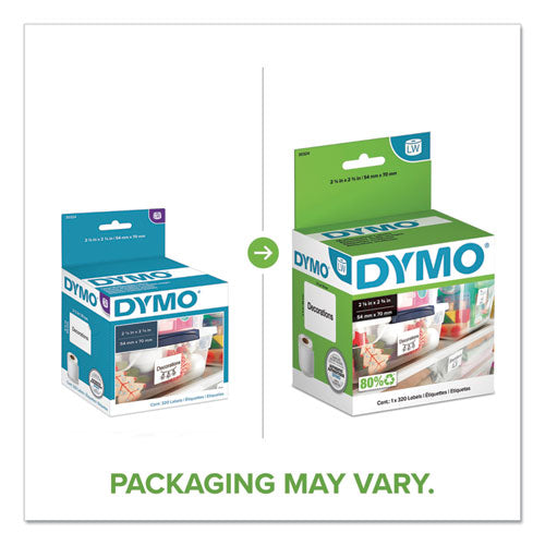 Image of DYMO® 30324 Lw Multipurpose Labels, 2.75" X 2.12", White, 320 Labels/roll