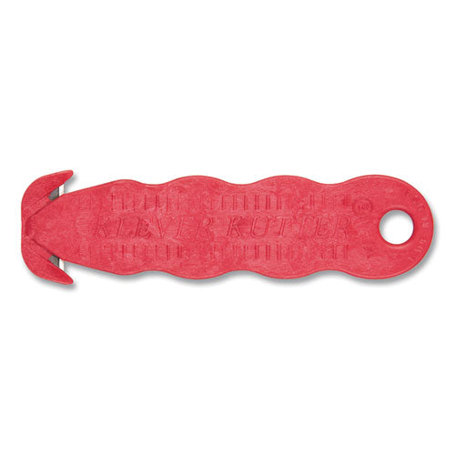 Image of San Jamar® KK403 Klever Kutter Safety Cutter, 3 Razor Blades, 1" Blade, 4" Plastic Handle, Red