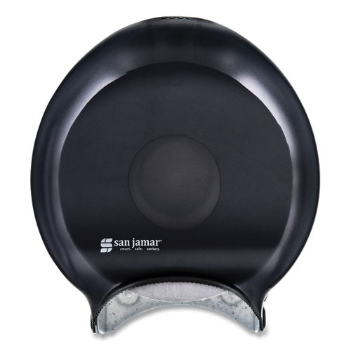 Image of San Jamar® R2000TBK Single 9" Jumbo Bath Tissue Dispenser, Classic, 10.25 x 5.63 x 12, Transparent Black Pearl