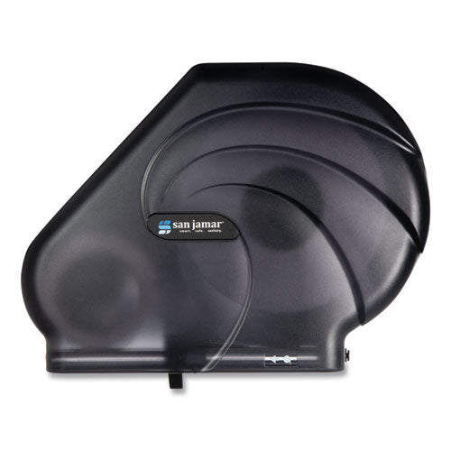 Image of San Jamar® R3090TBK Oceans Reserva Jumbo Tissue Dispenser with Stub Roll, 16.75 x 5.5 x 12.25, Black Pearl