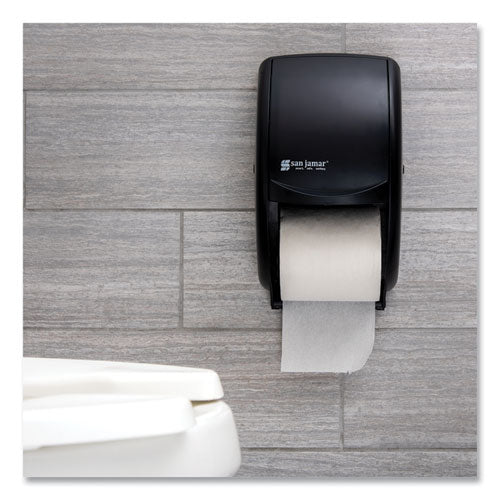 Image of San Jamar® R3500TBK Duett Classic Standard Toilet Tissue Dispenser, 2 Roll, 7.5 x 7 x 12.75, Black Pearl