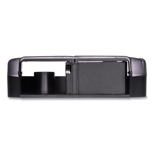 Image of San Jamar® R4090TBK Twin 9" JBT Toilet Tissue Dispenser, Oceans, 19 x 5.25 x 12, Transparent Black Pearl