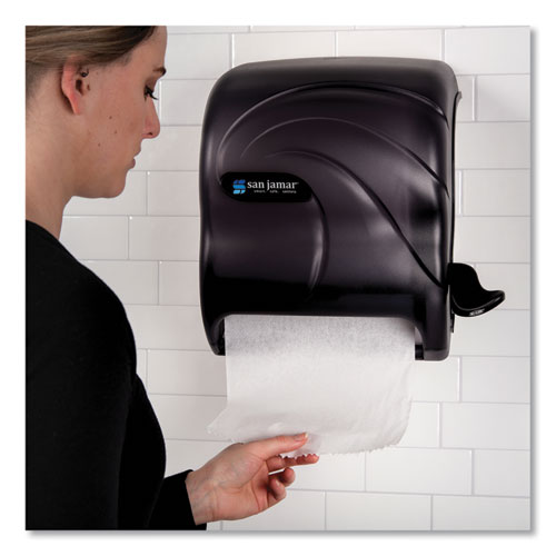 Image of San Jamar® T990TBK Element Lever Roll Towel Dispenser, Oceans, 12.5 X 8.5 X 12.75, Black Pearl