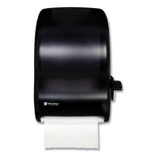 Image of San Jamar® T1100TBK Lever Roll Towel Dispenser, Classic, 12.94 X 9.25 X 16.5, Transparent Black Pearl