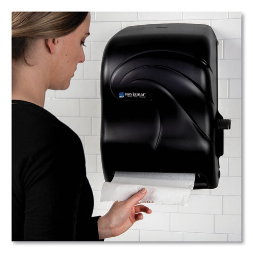 Image of San Jamar® T1190TBK Lever Roll Towel Dispenser, Oceans, 12.94 X 9.25 X 16.5, Black Pearl