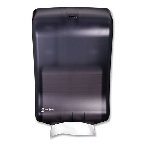 Image of San Jamar® T1700TBK Large Capacity Ultrafold Multifold/C-Fold Towel Dispenser, Classic, 11.75 x 6.25 x 18, Black Pearl
