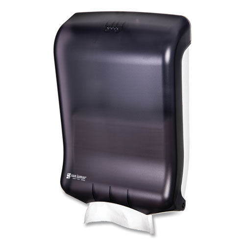 Image of San Jamar® T1700TBK Large Capacity Ultrafold Multifold/C-Fold Towel Dispenser, Classic, 11.75 x 6.25 x 18, Black Pearl