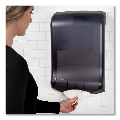 Image of San Jamar® T1700TBK Large Capacity Ultrafold Multifold/C-Fold Towel Dispenser, Classic, 11.75 x 6.25 x 18, Black Pearl