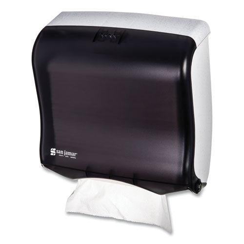 Image of San Jamar® T1755TBK Ultrafold Fusion C-Fold And Multifold Towel Dispenser, 11.5 X 5.5 X 11.5, Black