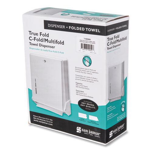 Image of San Jamar® T1905WH True Fold C-Fold/multifold Paper Towel Dispenser, 11.63 X 5 X 14.5, White