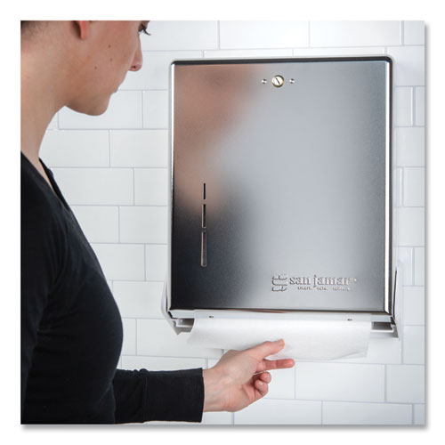 Image of San Jamar® T1905XC True Fold C-Fold/multifold Paper Towel Dispenser, 11.63 X 5 X 14.5, Chrome